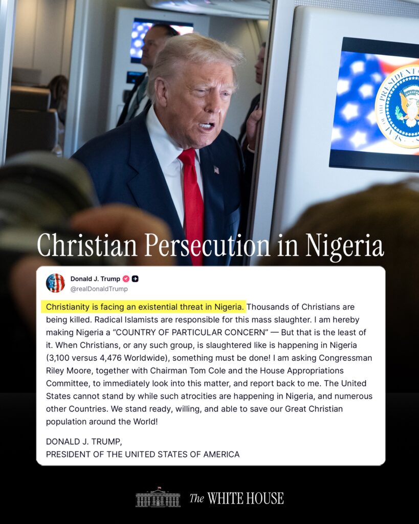 U.S Designate Nigeria 'A Country Of Particular Concern' Over Killing of Christians
