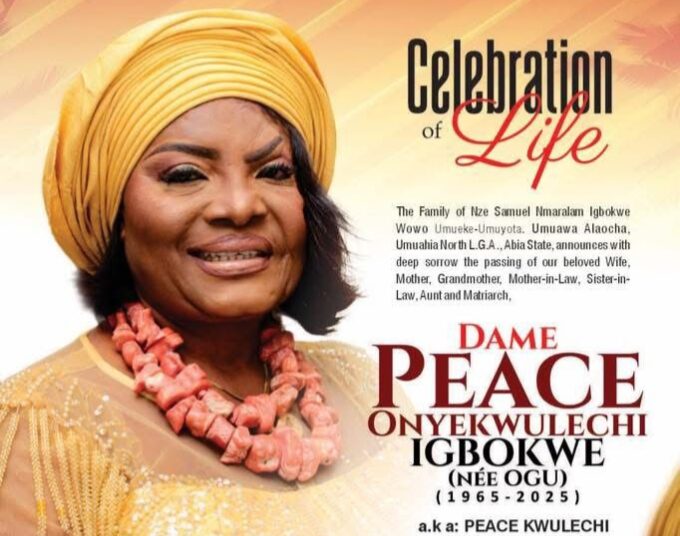 Igbokwe Family Commences Burial Preparations for Late Matriarch Late Dame Peace Igbokwe