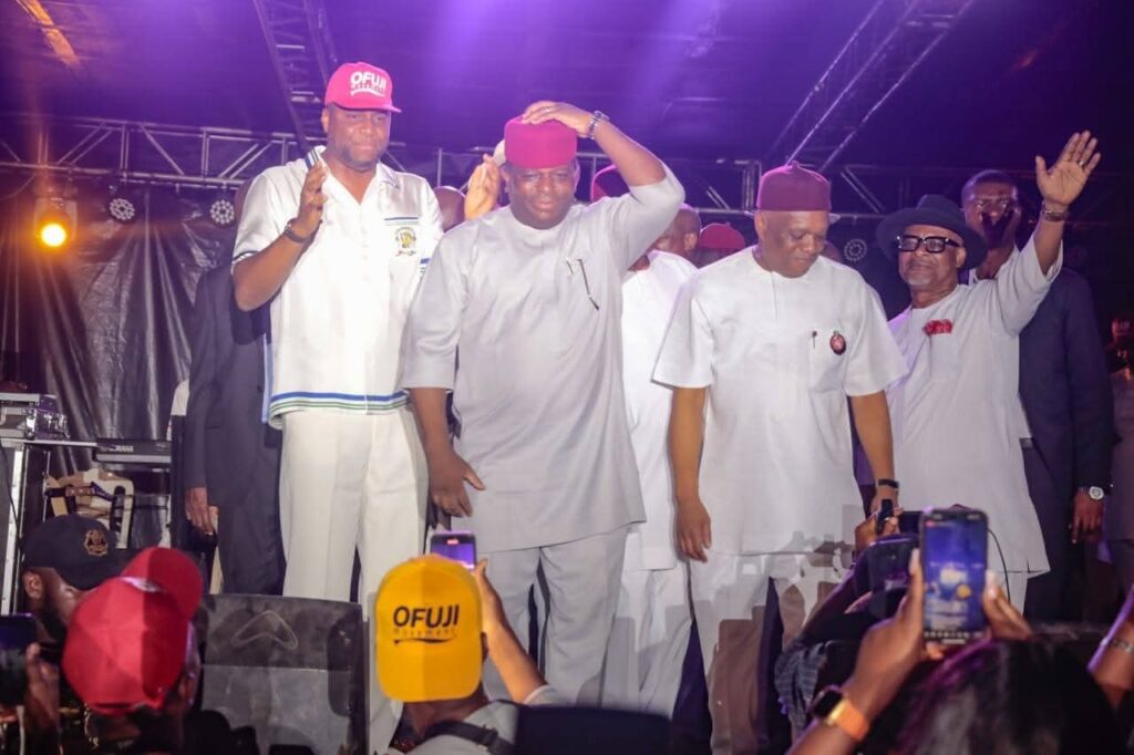 Gov Otti, Senator Kalu, others grace Ofuji All White New Year Thanksgiving In Igbere