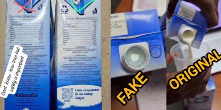 Difference between Fake and Original Hollandia Yoghurt