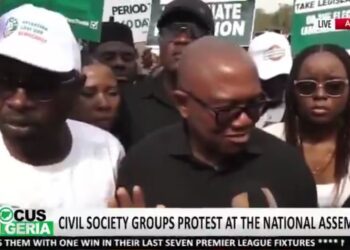 Peter Obi leads protesters to National Assembly over real-time transmission of election results