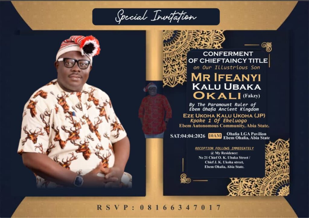 After Rejecting 30 Chieftaincy Titles, Ifeanyi Okali Accepts Rare Honour From Ebem Ohafia King