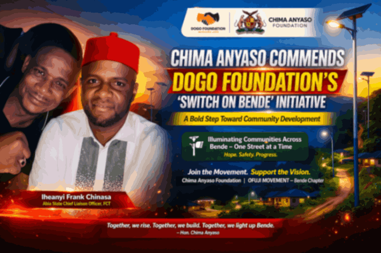 Chima Anyaso Commends DOGO Foundation’s ‘Switch On Bende’ Initiative