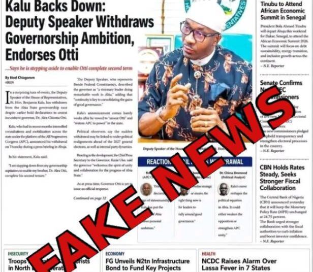Abia APC Debunk rumour of Otti's Endorsement, Says Kalu Still Committed to Unseating Otti in 2027