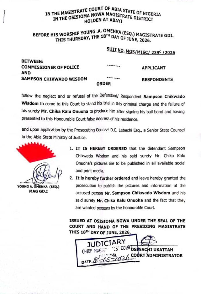 Court Declares Man, Surety Wanted Over Alleged ₦8.6m Fake Alert Petroleum Product Deal 3 IMG 20260620 WA0010