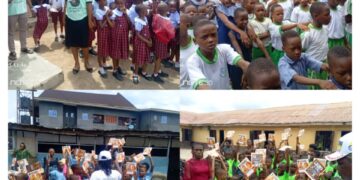 Executives of Echezona Street Vanguard for Governor Alex Otti Visit Schools, Distribute Exercise Books to Pupils