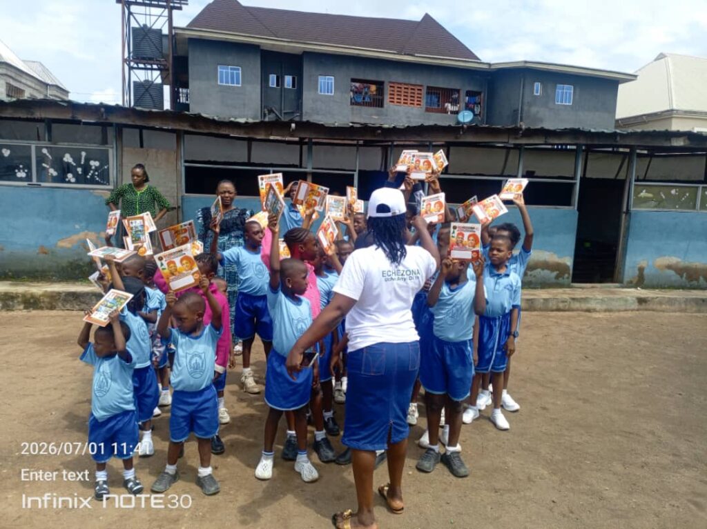 Executives of Echezona Street Vanguard for Governor Alex Otti Visit Schools, Distribute Exercise Books to Pupils