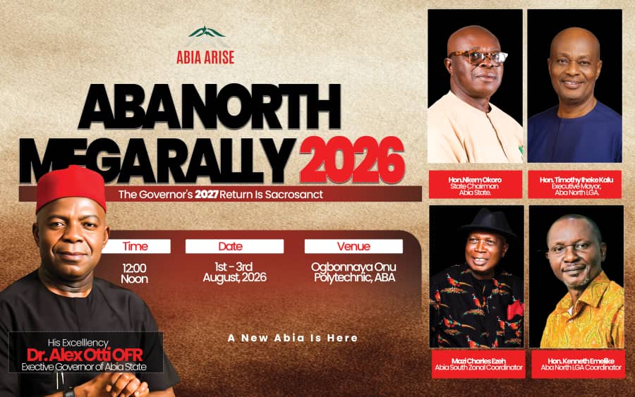 Abia Arise Movement to Hold Mega Rally in Aba North in Support of Governor Otti's 2027 Re-election 2 Abia Arise Movement to Hold Mega Rally in Aba North in Support of Governor Otti's 2027 Re-election