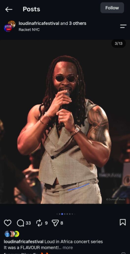 Flavour Delivers Electrifying Performance as LOUD IN AFRICA Concert Rocks New York