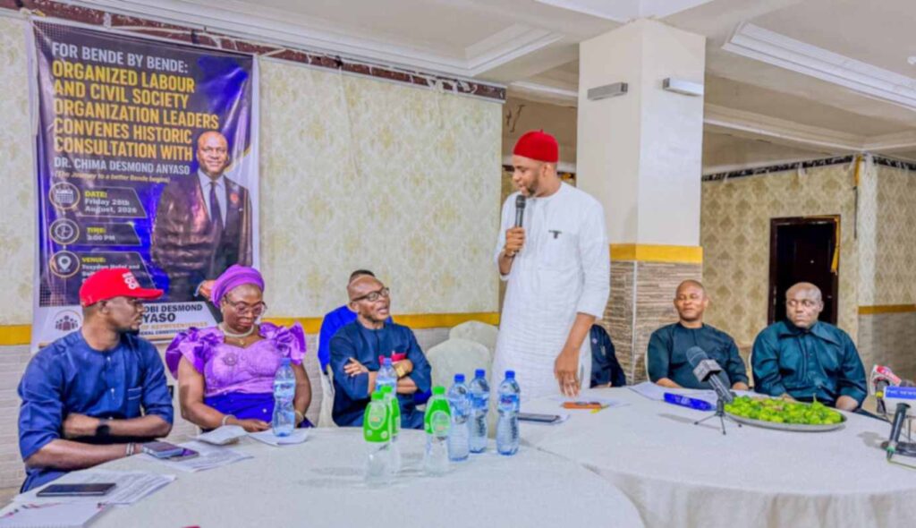 Bende Labour, Civil Society Groups Collapse Structures for Chima Anyaso’s 2027 House of Reps Bid
