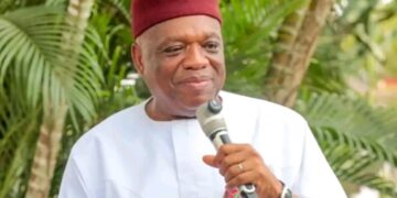 Senator Kalu Greets Ohafia Community Leader, Engr. Eke Ukwa, on 81st Birthday